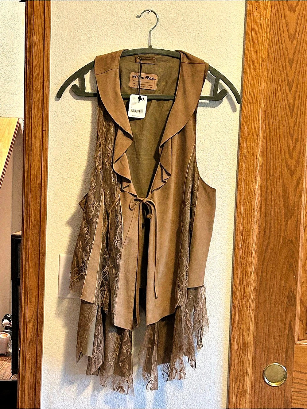 We The Free People fringe vest Fringe Vest Brown Size Large NWT